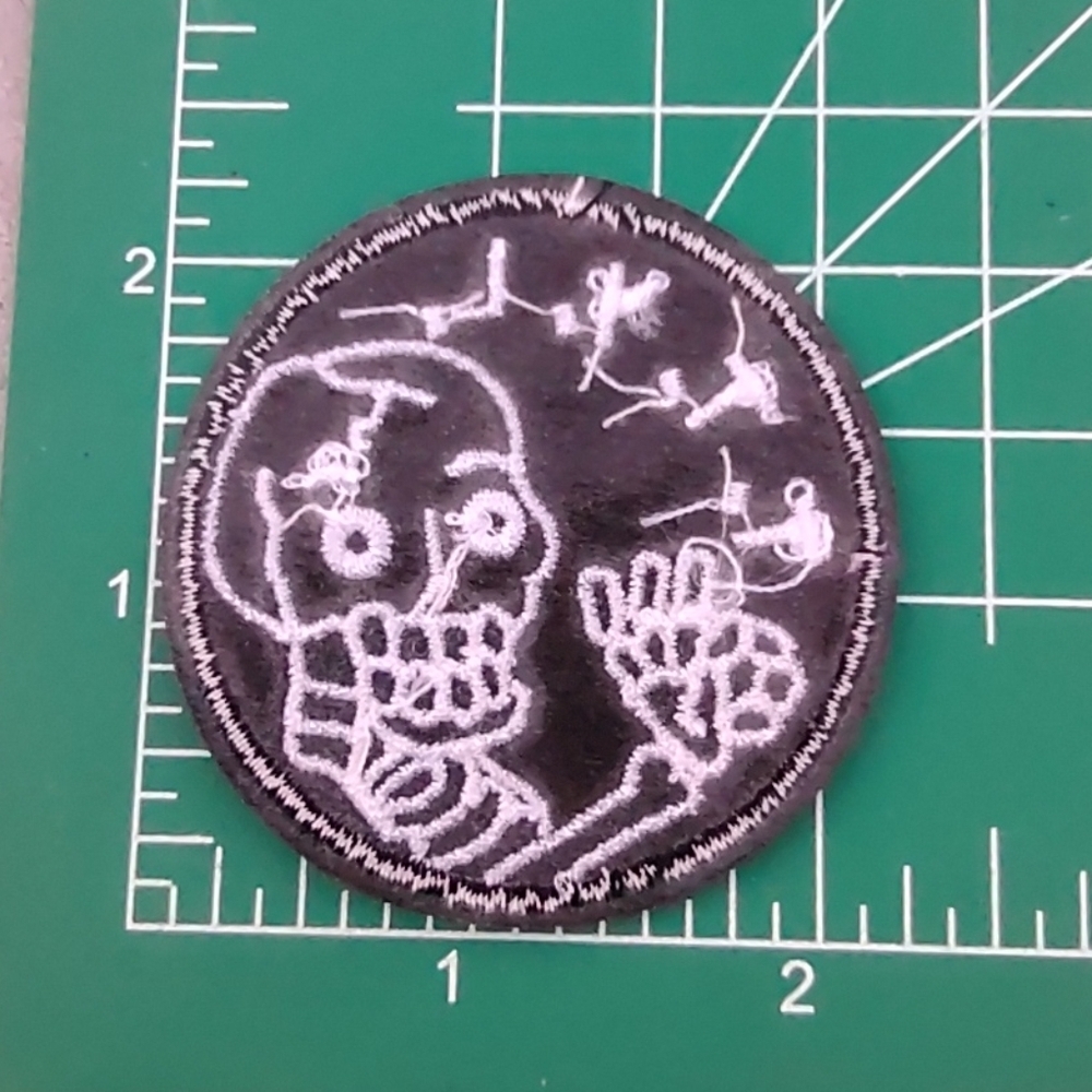 2/$10 TTYL Skeleton Iron On Patch - Picture 2 of 3